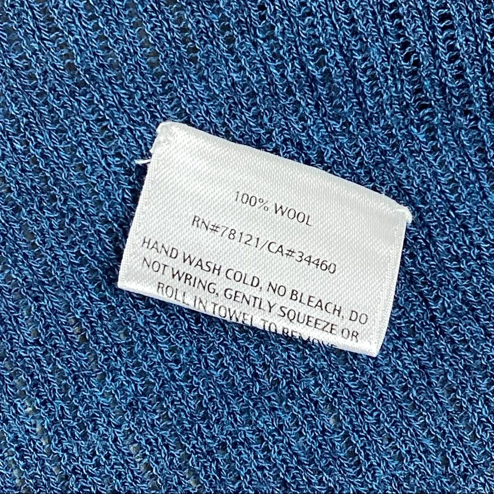 Eileen Fisher Wool Open Cardigan Blue - Picture 9 of 10